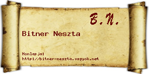 Bitner Neszta névjegykártya